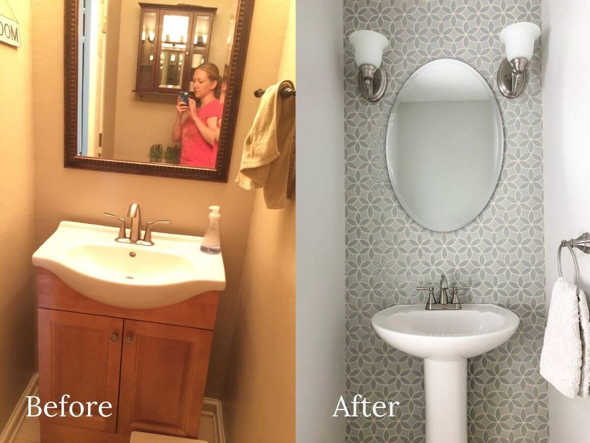 Elegant Powder Room Makeover - Julep Tile & Home